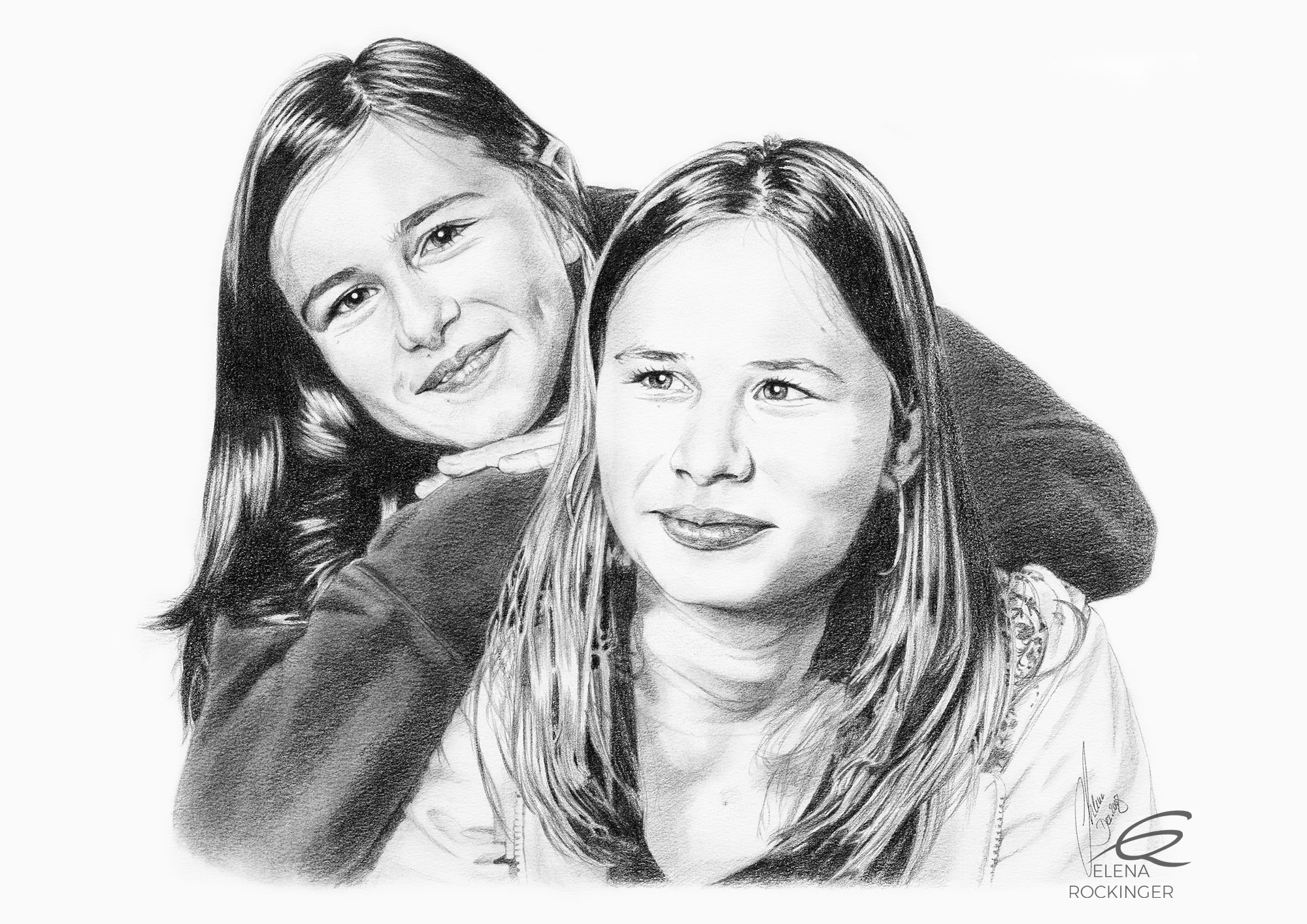 Portraits 06 elena rockinger portrait sisters graphite sig