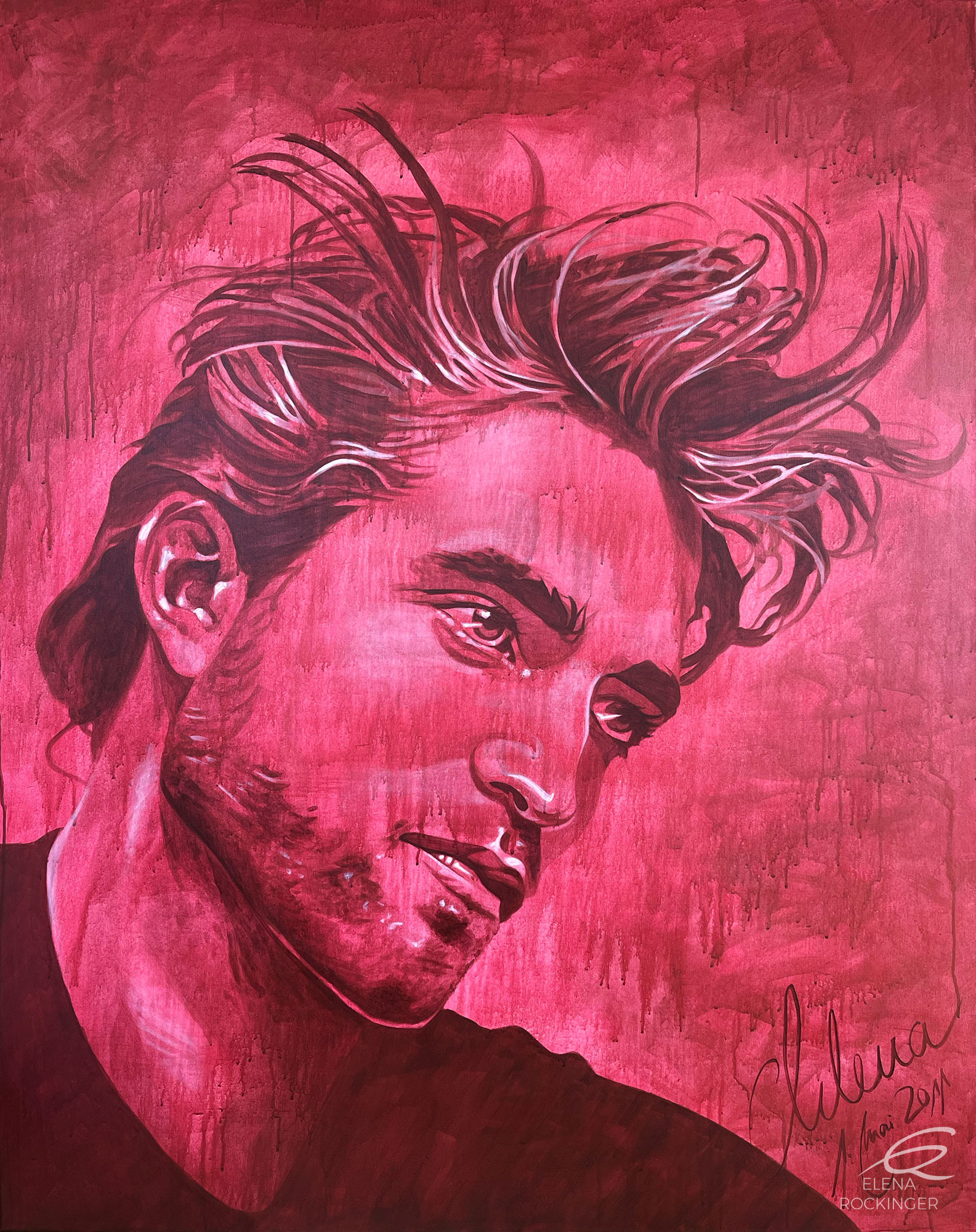Portraits 11 elena rockinger field portrait robert pattinson lifeblood acrylic painting sig